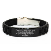 Funny Payroll Clerk Gifts for Christmas - Glide lock Clasp Bracelet with Inspirational Quote - Gifts from Friends and Family - Image 1